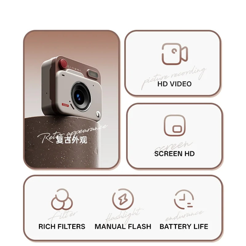 Capture Every Moment with the Mini Thumb Pocket HD Retro Camera - Your Perfect Travel Companion!